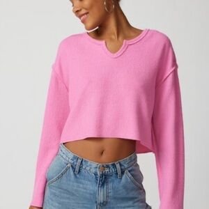 Urban Outfitters Vibrant Pink Knit cropped Top